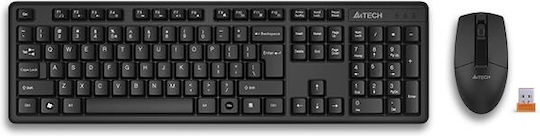 A4Tech 3330N Ασύρματο Σετ Πληκτρολόγιο & Ποντίκι Αγγλικό US