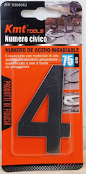 KMT Tools Πινακίδα με Αριθμό 4 σε Ασημί Χρώμα 7.5cm 9368062