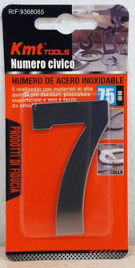 KMT Tools Sign with Number in Silver Color Inox 7.5cm 9368065