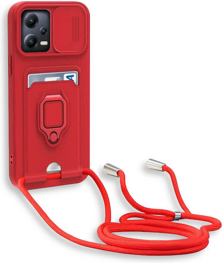 Bodycell Multifunction Back Cover Μεταλλικό με Λουράκι Κόκκινο (Poco X5 Pro)