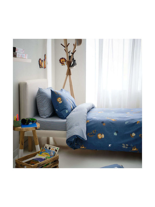 Vesta Home Σετ Σεντόνια Μονά Βαμβακερά Max Μπλε 170x260cm 3τμχ