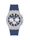 Beverly Hills Polo Club Dual Time Uhr Chronograph Batterie mit Blau Kautschukarmband