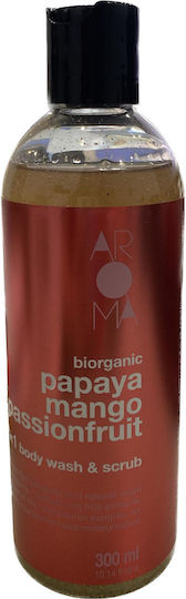 Aroma Papaya, Mango & Passionfruit Αφρόλουτρο σε Gel Body Wash & Scrub 300ml