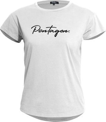 Pentagon Whisper Ladies ''Calligraphy'' T-shirt in White color