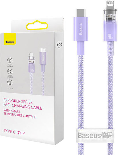 Baseus Explorer Braided USB-C to Lightning Cable 20W Μωβ 1m (CATS010205)