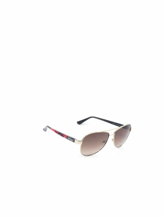 Guess Women's Sunglasses with Gold Metal Frame and Brown Gradient Lens GU7384 32F