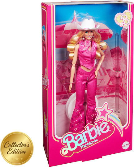 Barbie The Movie Margot Robbie in Pink Western Outfit de Colectie Păpușă pentru 3+ ani+ Ani