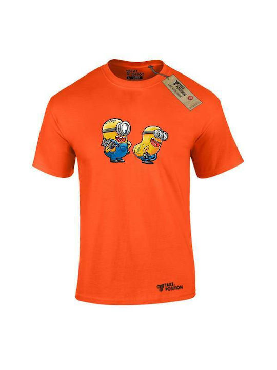 Takeposition T-shirt Tattoo minions σε Πορτοκαλί χρώμα