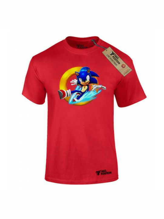 Takeposition T-shirt Sonic Rings σε Κόκκινο χρώμα