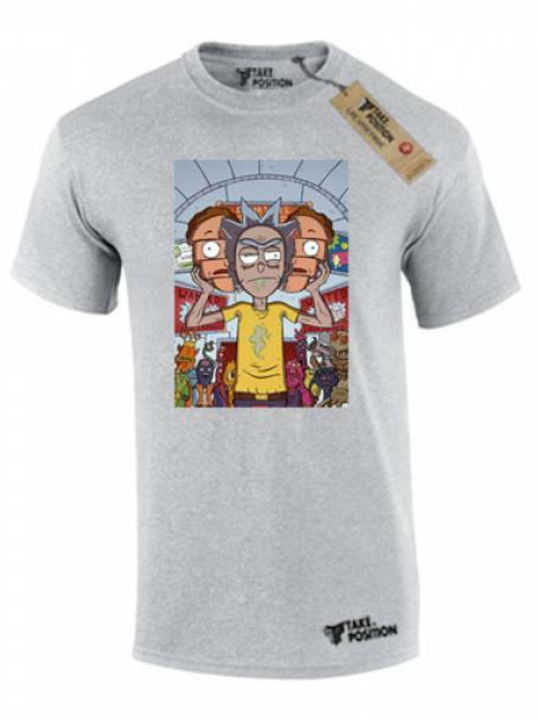 Takeposition T-shirt Rick And Morty Rick Wanted σε Γκρι χρώμα