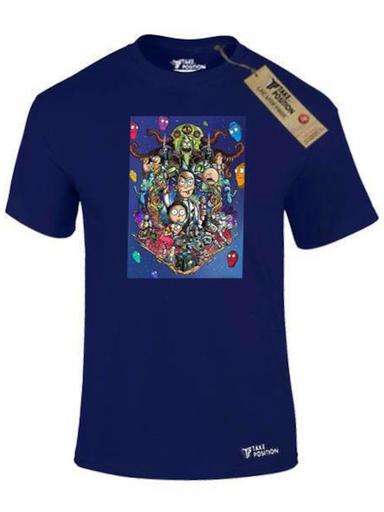 Takeposition T-shirt Rick And Morty all σε Navy Μπλε χρώμα