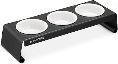 Navaris Keramik Schalen Futter & Wasser für Hunde Gray mit Basis 350ml