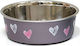 Croci Metallisch Schalen Futter & Wasser für Hund & Katze 450ml 14cm in Grau Farbe