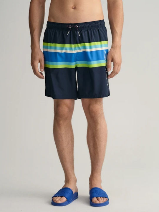 Men's Swimwear Shorts Navy Blue Striped