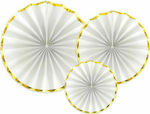 Set of paper fans White (3 pcs)