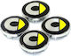 Wheel Center Caps Smart with 60mm Internal Diameter Black 4pcs