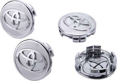 Wheel Center Caps Toyota with 57mm Internal Diameter Silver 4pcs