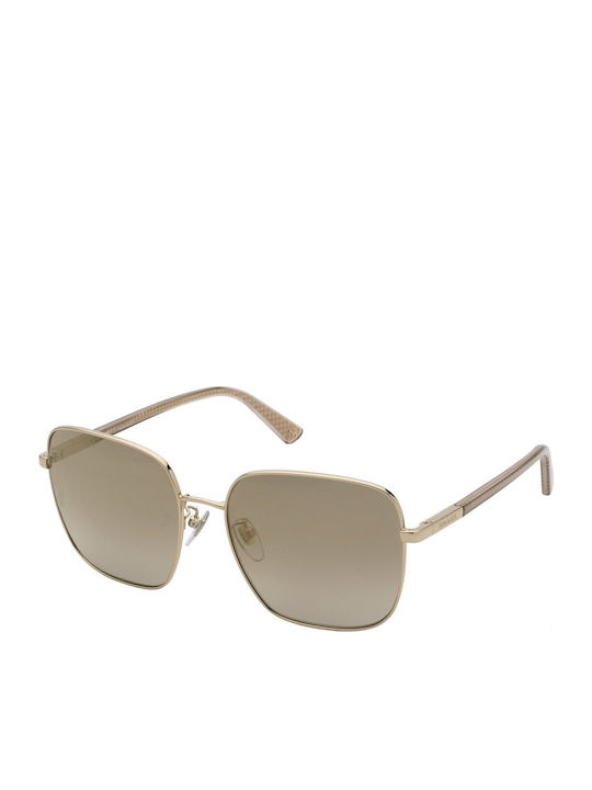 Nina Ricci Women's Sunglasses with Gold Metal Frame and Brown Mirror Lens SNR329 300G