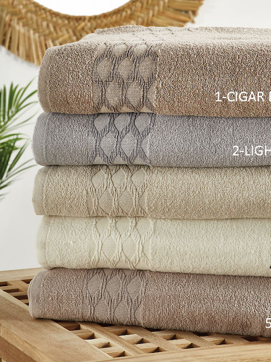 Whitegg Bath Towels Set 3 pcs Urania Brown Weig...