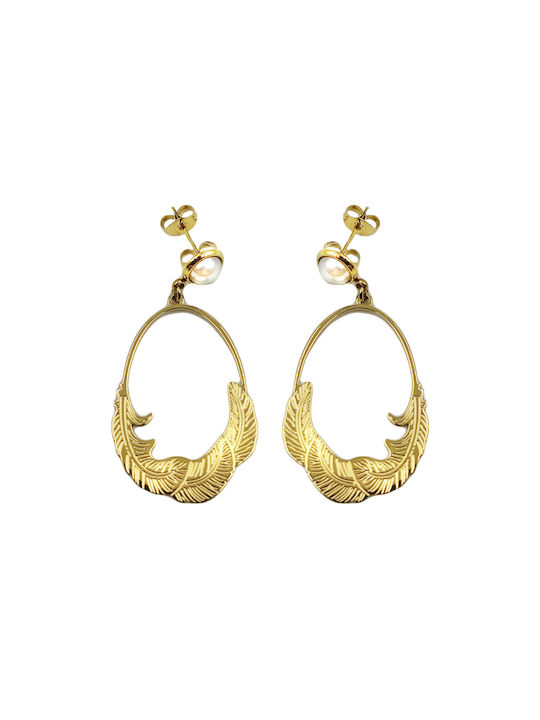 Poco Loco Set Earrings with Clip from Steel Gold Plated