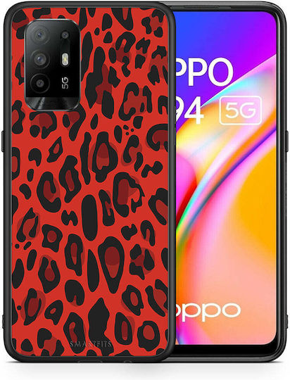 Smartfits Animal Задна корица Пластмаса / Силикон Червен (Oppo A94) A00_SM1-OP-A945G_ANIMALREDLEOPARD_RO1