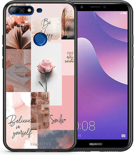 Smartfits Aesthetic Collage Umschlag Rückseite Silikon Mehrfarbig (Huawei Y7 2018/Y7 Prime 2018)
