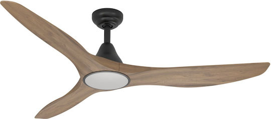 Eglo Portsea Ventilator De Tavan 132cm Cu Lumină Maro / Negru