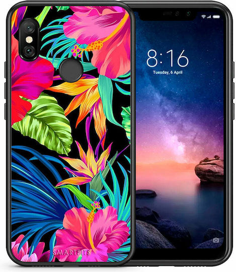 Smartfits Tropical Flowers Back Cover Πλαστικό Πολύχρωμο (Redmi Note 6 Pro)
