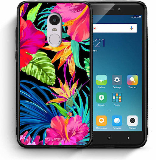 Smartfits Tropical Flowers Back Cover Πλαστικό Πολύχρωμο (Redmi Note 4)