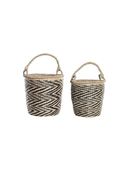 Wicker Decorative Baskets Set 2pcs DKD Home Decor