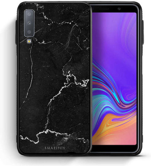 Smartfits Umschlag Rückseite Kunststoff / Silikon Schwarz (Galaxy A7 2018) A00_SM1-SA-A718_MARBLEBLACK_RO1