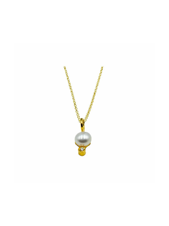 Poco Loco Halskette aus Vergoldet Silber mit Perlen