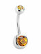 PS Silver Bauchnabelpiercing aus Stahl Silber / Gelbe