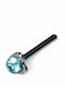 Bizoutaki Nasenpiercing aus Stahl Silber / Blau
