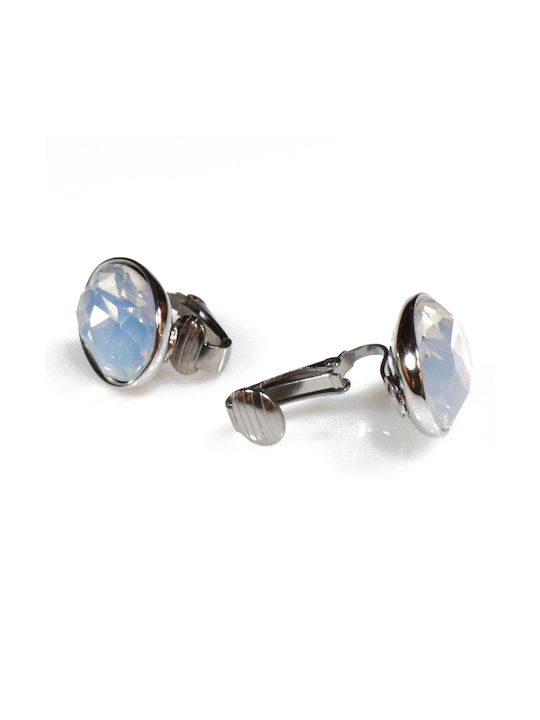 Bizoutaki Earrings with Clip made of Steel with Stones