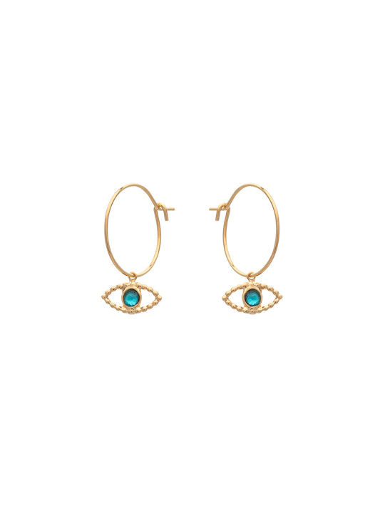 LifeLikes Earrings Hoops Gold Plated with Stones