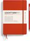 Leuchtturm1917 Тетрадка 125 Листа A5 На райета с Ластик Червен