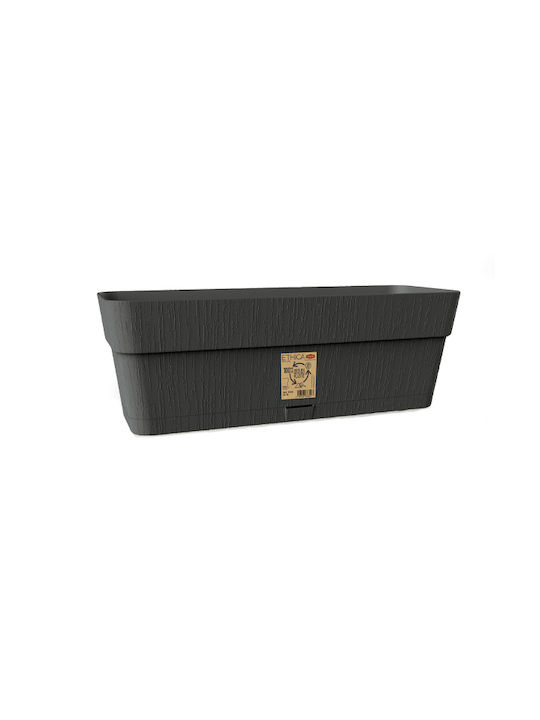 Stefanplast ETHICA Planter Box Plastic Negru 30x13x12cm.