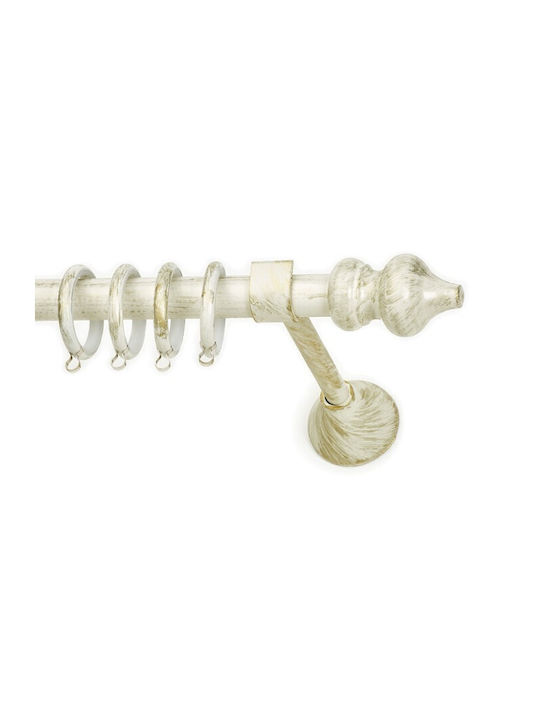 Anartisi Metallic Curtain Pole Baroco Single Φ20mm 240cm Ecru