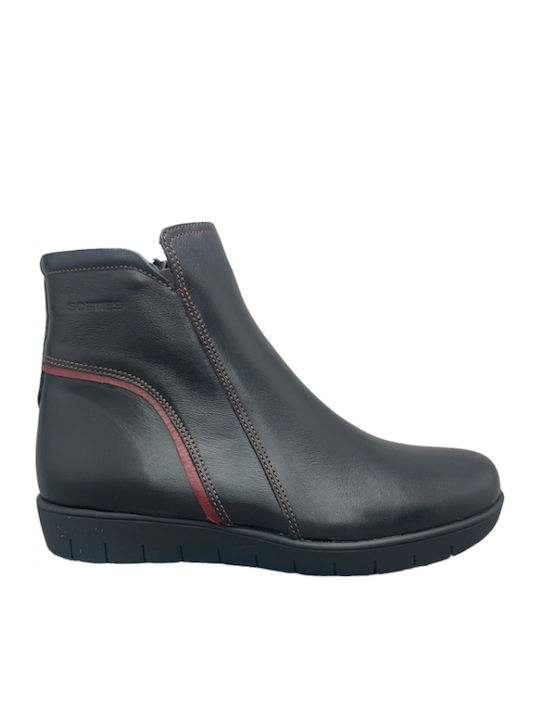 Ghete Dama De Piele Ankle Boots Negru