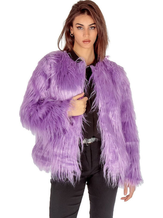 Silia D Women's Short Fur Purple
