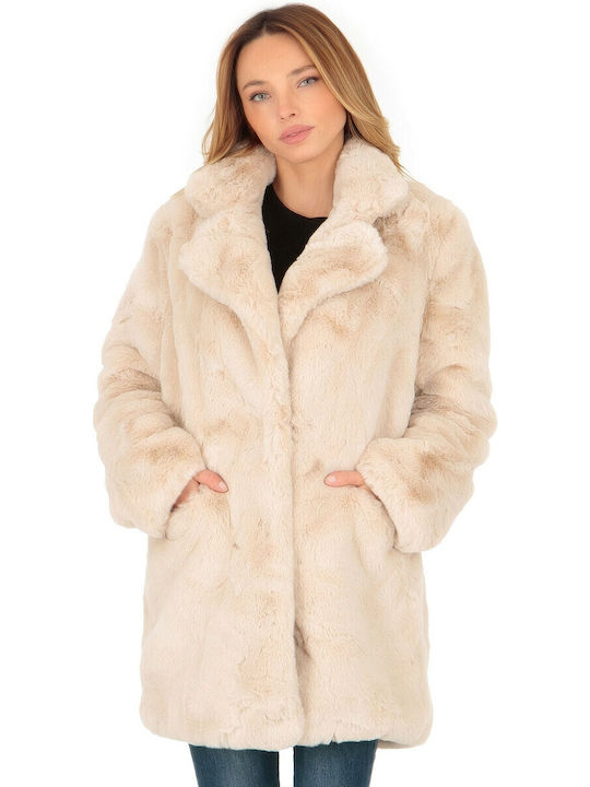 Women's Long Fur Beige