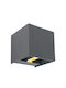 Globo Lighting Wall-Mounted Outdoor Spot Light LED IP54 3W with Warm White Light Double Beam 10x10εκ.