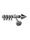 Anartisi Metallic Curtain Pole Konos Single Φ20mm 200cm Black with Silver Patina