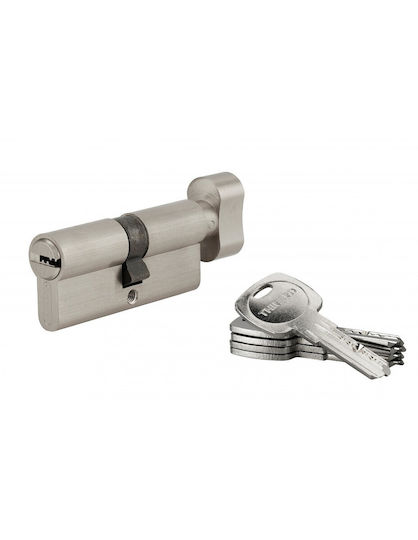 Thirard Lock Cylinder Security 70mm (35-35) with Knob and 5 Keys Silver
