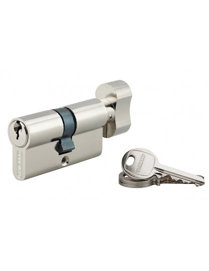 Thirard Lock Cylinder Security 60mm (30-30) with Knob and 3 Keys Silver