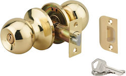 Thirard Knob Lock Gold with Key