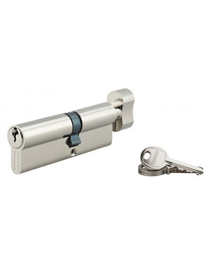 Thirard Lock Cylinder Security 90mm (40-50) with Knob and 3 Keys Silver