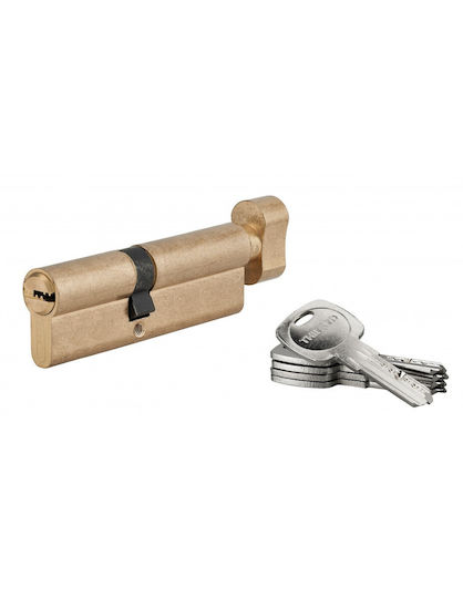 Thirard Lock Cylinder 95mm (45-50) with Knob and 5 Keys Gold