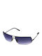 Furla Unisex Sunglasses with Silver Metal Frame and Blue Gradient Lens SU4008 568